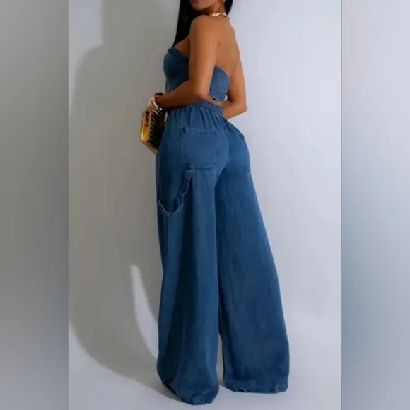 Stylish Blue Women's Jumpsuit - Picture 2 of 2